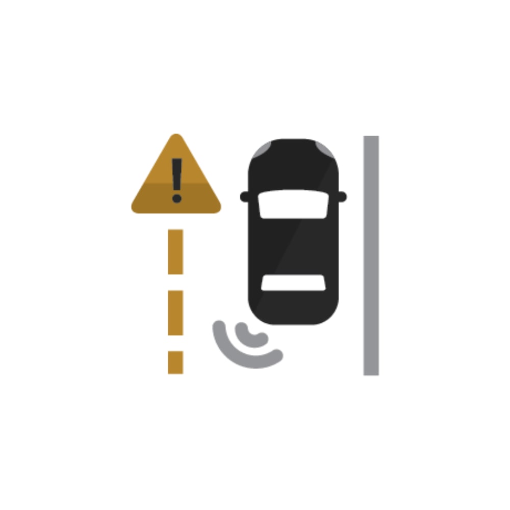 Lane Change Alert with Side Blind Zone Alert Icon